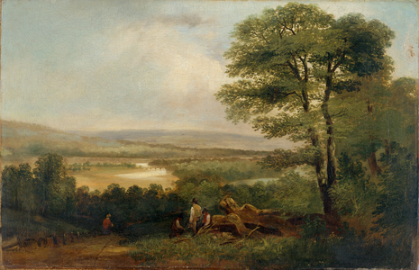 Landscape: view in Northumberland, 19th century (Oil on canvas)