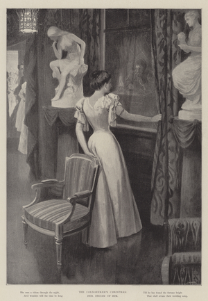 The Gold-Seeker's Christmas, Her Dream of Him (engraving)