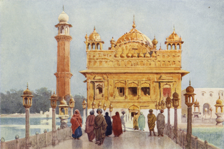 The Golden Temple, Amritzar (colour litho)