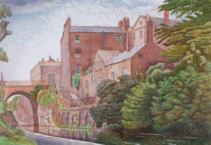 Canal at Chester, 1924 (w/c on paper)