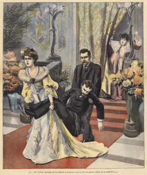 Scene from Les Millions d'Outre-Mer by Pierre Sales (colour litho)