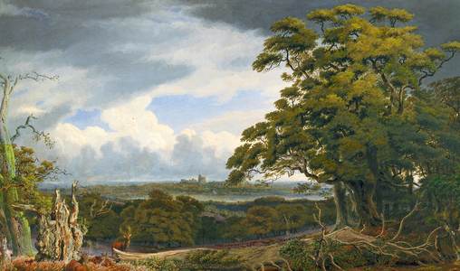 Distant View of Windsor Castle, c.1830 (watercolour with pencil & gouache on paper)