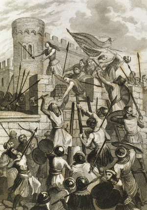 Duenas Castel, Spain, 1851 (engraving)