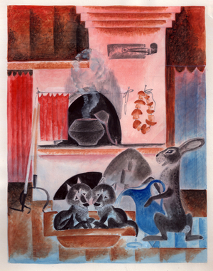 Illustration from 'Masha's Fairytales' by Sofya Prokofieva, 1966 (gouache on paper)