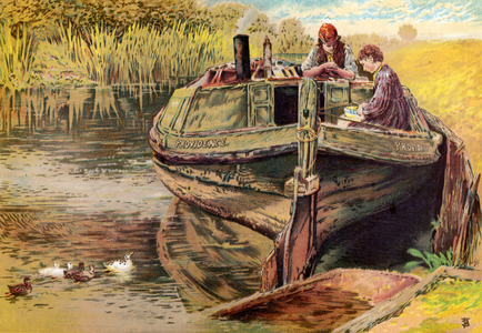 The Providence Barge (colour litho)