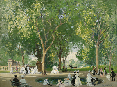 The Mall, Central Park, 1913 (oil on canvas)