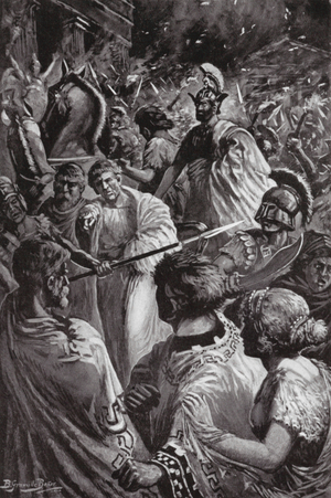 The Sack of Olynthus, BC 348 (litho)