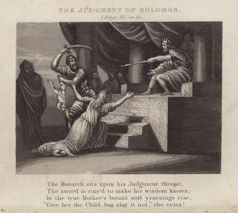 The judgment of Solomon, 1 Kings III, ver 25 (engraving)
