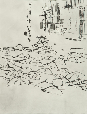 Shibuya Crossing II, 2013 (graphite drawing)