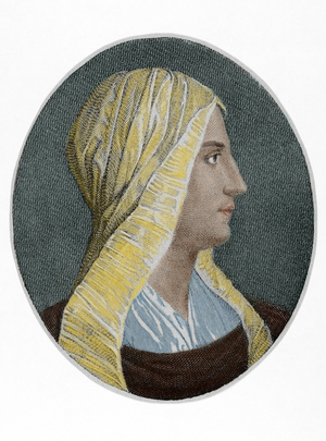 Vittoria Colonna (1490-1547). Engraving. Colored.