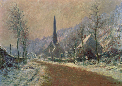The Church of Jeufosse in Winter, 1893 (oil on canvas)