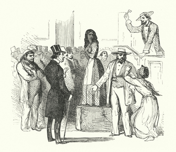 Illustration for Uncle Toms Cabin by Harriet Beecher Stowe (engraving)