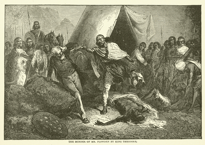 The Murder of Mr Plowden by King Theodore (engraving)