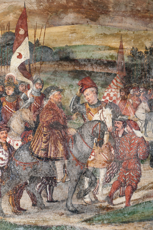 Detail of the Visit of Christian I of Denmark to Bartolomeo Colleoni, Hall of Honour, 1474 (fresco)