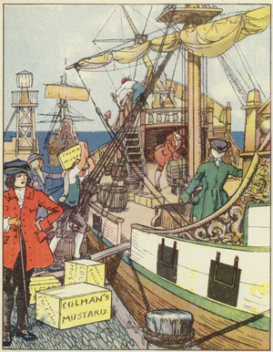 Colman's History and the Mustard Pot (colour litho)