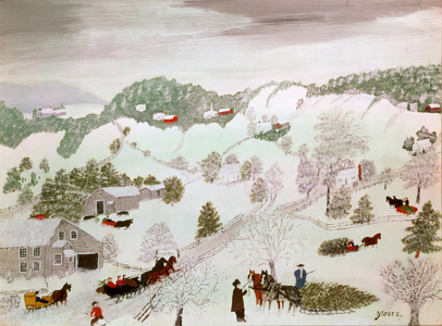 Christmas Trees, 1955 (oil on pressed wood)