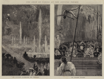 The Shah of Persia at the Crystal Palace (engraving)
