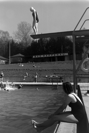 A stay at a health resort in Bad Rappenau, Germany 1930s (b/w photo)