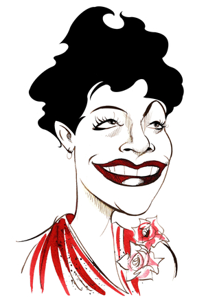 Ella Fitzgerald, American jazz singer, (1917 - 1996) caricature