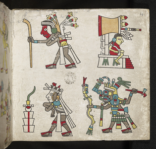 Protocol for ritual involving counted offerings. Codex Laud (Codex Mictlan), c.15th century (painting)