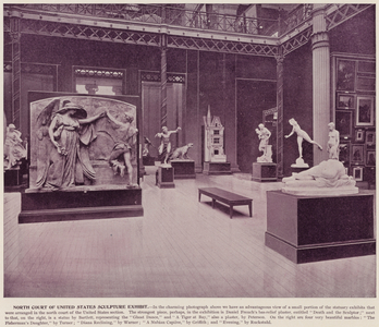 Chicago World's Fair, 1893: North Court of United States Sculpture Exhibit (b/w photo)