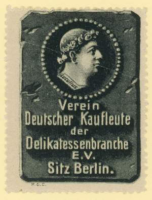 Delicatessen's section of the Association of German Merchants (colour litho)