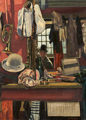 Comedian's Corner, 1932 (oil on board)