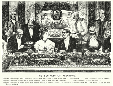 Punch cartoon: The Business of Pleasure (engraving)