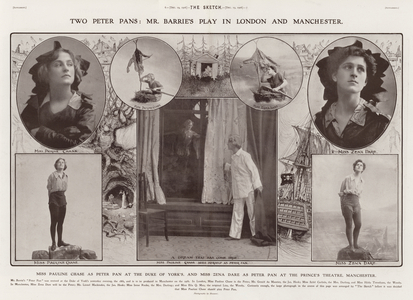 J M Barrie's Peter Pan in London and Manchester (b/w photo)