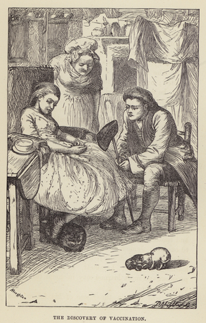 The discovery of vaccination (engraving)