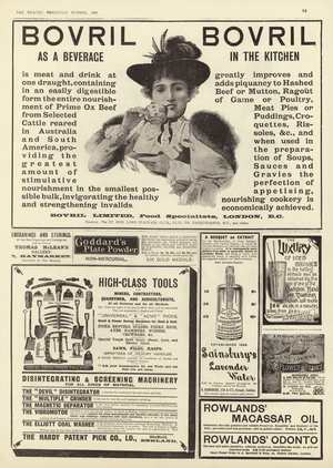 Advertising spread from The Graphic Christmas Number 1896 (engraving)
