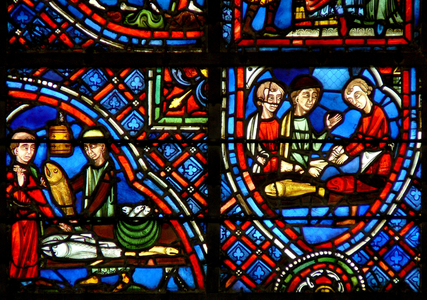 Window w23 depicting donors - the fishmongers (stained glass)