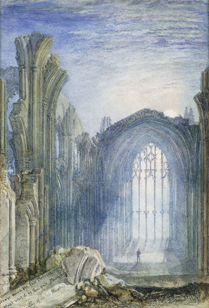 Melrose Abbey: An Illustration to Sir Walter Scott's 'The Lay of the Last Minstrel', (pencil and watercolour)