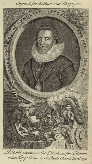 James I, King of England, Scotland, France and Ireland (engraving)