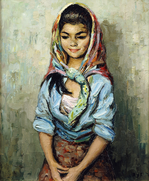 Gypsy Wearing a Scarf; Gitane a l'Echarpe, (oil on canvas)