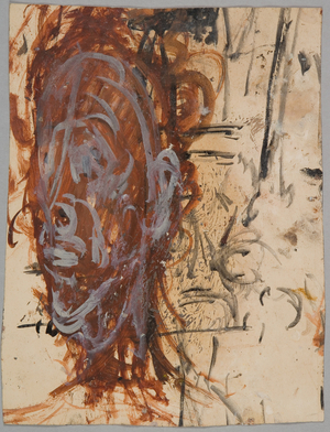 Head in three-quarter pose, 1947 (oil on cardboard)