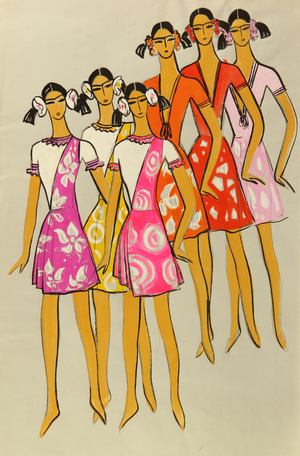 Ballet Costumes, 1970s (gouache on paper)