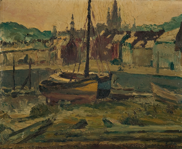 Les deux bateaux (oil on canvas)