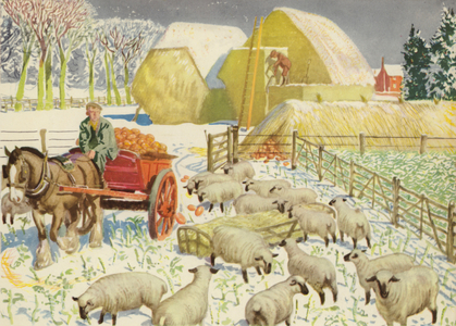 Food for the winter (colour litho)