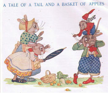 A tale of a tail and a basket of apples (colour litho)