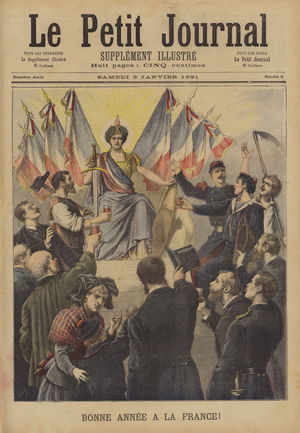Happy New Year to France (colour litho)