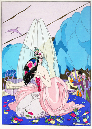 The Woman with the Fan, 1919-21 (pochoir print)