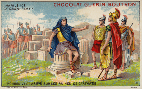 Gaius Marius in exile among the ruins of Carthage (chromolitho)