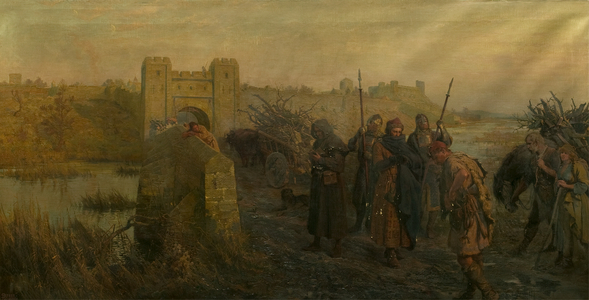 The Old Woodgate, Leicester (oil on canvas)