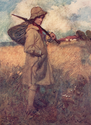 Illustration for The Deserted Village by Oliver Goldsmith (colour litho)