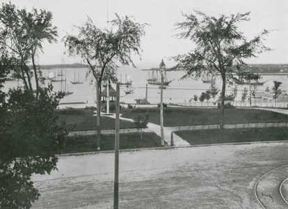 View From Fort Allen Park, Eastern Promenade, Portland (b/w photo)