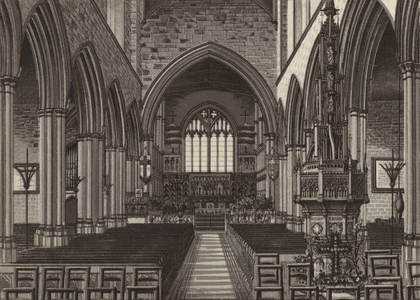 Newbury Church Interior (litho)