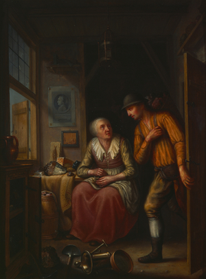 Return of mineralogists, c.1770-79 (oil on copper)
