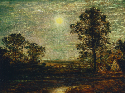 Untitled (Moonlit Landscape) (oil on panel)