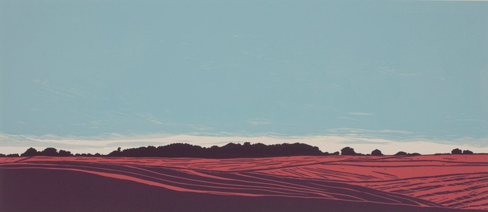 Out Along The Boundary, 2014 (linocut)
